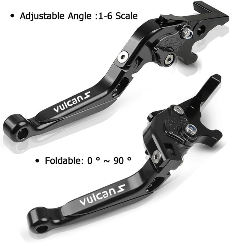 FREAXLL 2pcs Foldable Motorcycle Brake Clutch Levers Set for Vulcan S 2015-2020 Vulcan S SE 2017 Vulcan S Cafe Light Tourer/Cafe/Sport 2018+(Black) - Image 4